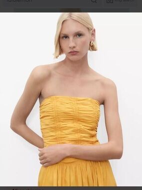 NWT Mango Strapless Ruched top in Mustard Yellow XS top bundle